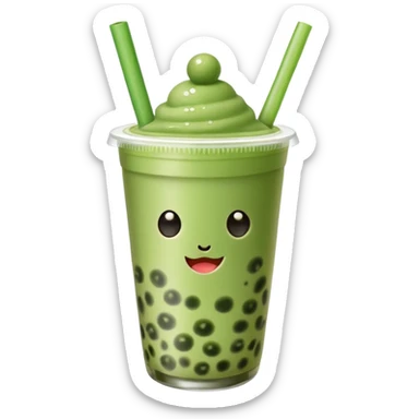 matcha bubble tea sticker