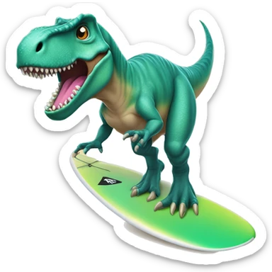 T-Rex com um tutu em uma prancha de surfe sticker