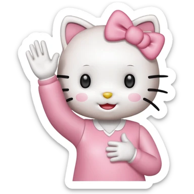 Hello Kitty saying hello sticker