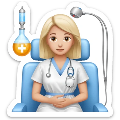 woman doing ozone therapy sticker