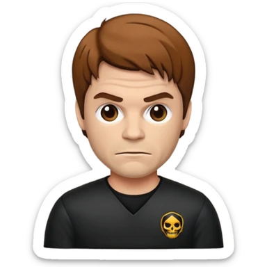 Um emoji gotico com o dexter morgan da série dexter sticker