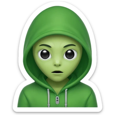 a portrait of aliens wear hoodies sticker