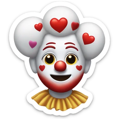Clown emoji with hearts  sticker