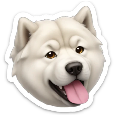 White Chow chow black tongue sticker