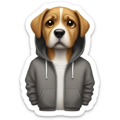 dog wasting a hoodie sticker