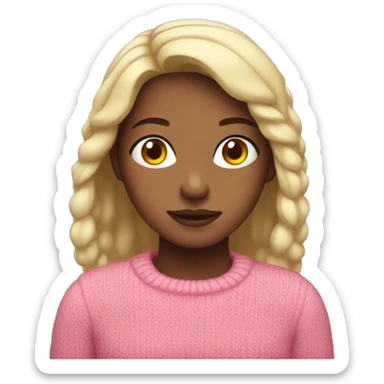 girl in pink sweater sticker