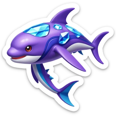Pokemon legendary purple and cian crystal kyogre sticker