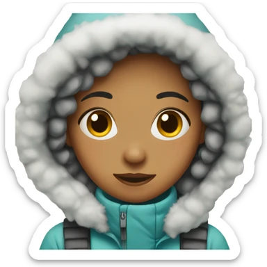 Girl wearing snow clothes sticker