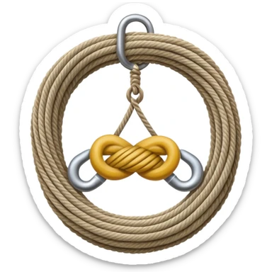 a sailor knot a rope to a metal hook sticker