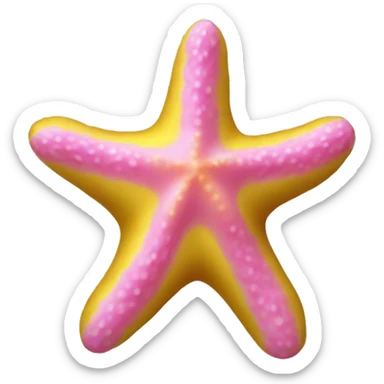Pink Starfish and yellow sea sponge sticker