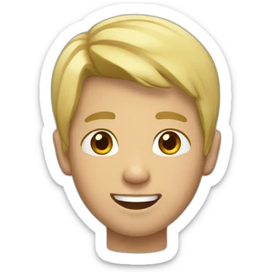asian guy with blonde hair, earrings sticker