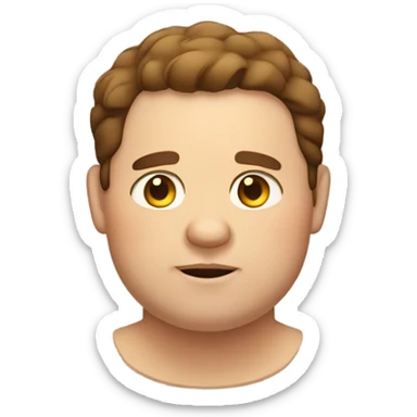 Super fat man with brown hair sticker