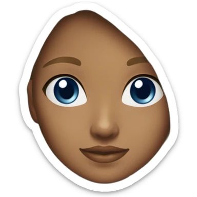 a young beauty girl with mate navy blue tanned skin sticker