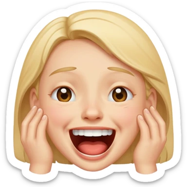 person laughing so hard they are crying, cheerful expression sticker
