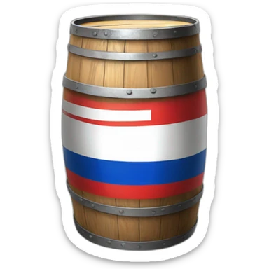 A barrel of oil with the flag of Russia sticker