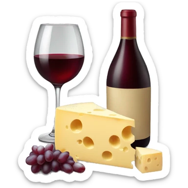 Wine and cheese sticker