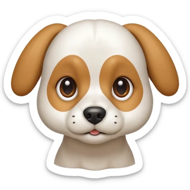 a white beagle x maltese x chi dog the size of a kelpie with light brown ears and a light brown patch on one eye sticker