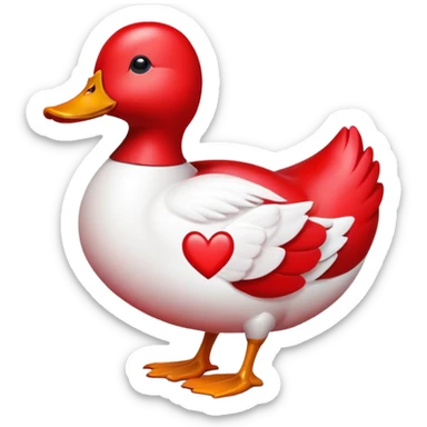 Love heart duck sticker