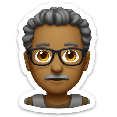 stoic with glasses sticker