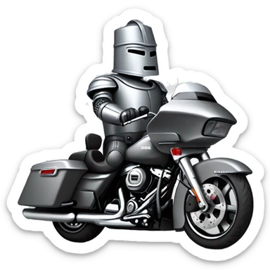 Tin Man riding grey Harley road glide sticker