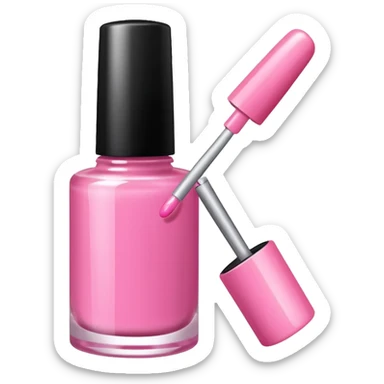 Pink nail polish bottle sticker