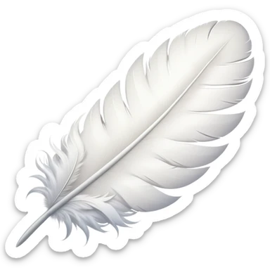 beautiful white feather wing sticker