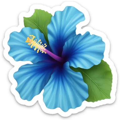 blue hibiscus flower with shades of blue  sticker