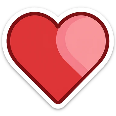 heart with a pink translucent overlay, clean digital illustration, no background sticker