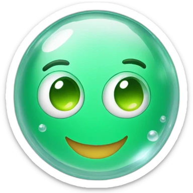 green soap bubble emoticon winks sticker