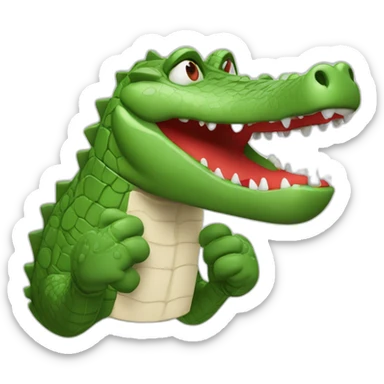 Crocodile avec des gants de boxe sticker