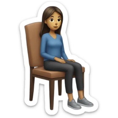 girl sitting on a chair sideways  sticker