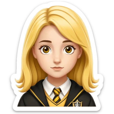 Charlotte Skeoch is hannah abbott in harry potter, wear hogwarts Hufflepuff uniform sticker