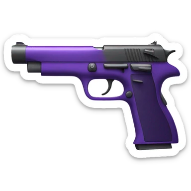Purple pistol with silencer sticker