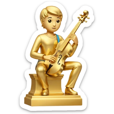 musician statue gold sticker
