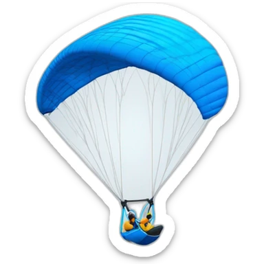 parapente freestyle a l'envers voile blanche et bleu sticker