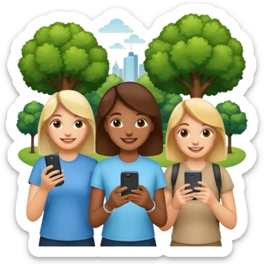 Crowd of People having phone in their hands sticker