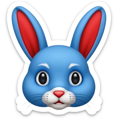 Un lapin extrêmement terrifiant bleu et noir  sticker