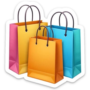 2 beautiful shopping bag with details sticker