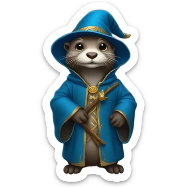 otter blue Wizard clothe sticker