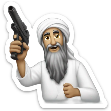Osama bin laden pointing water gun sticker