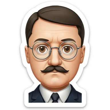 adolf hitler make his mustache smaller add glasses and make the mustAche only under the nose sticker