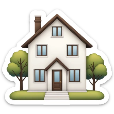 white cozy aesthetic house sticker