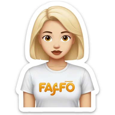 Susan wearing a Womans tee shirt thats says “FAFO” sticker