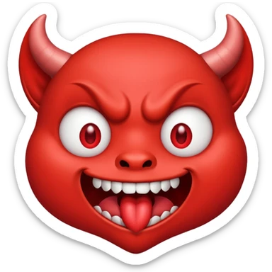 Devil's face? With heart-shaped eyes. An open, drooling mouth. sticker