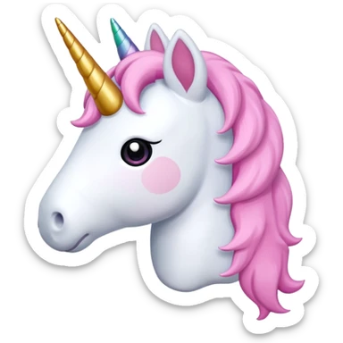 A unicorn plushie with a pink bow sticker