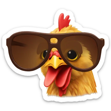 Chicken Witz sunglasses sticker