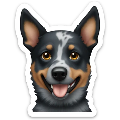 Blue heeler dog with black on half of the face  sticker