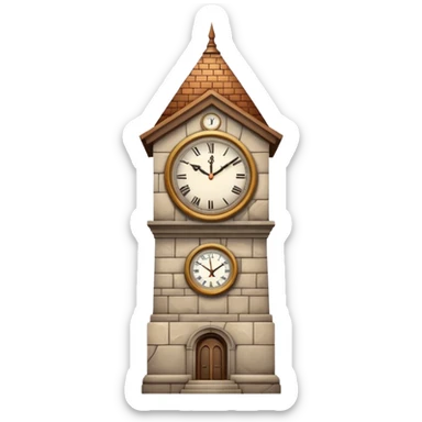 make an emoji which are a clock tower   but the tower is rond sticker