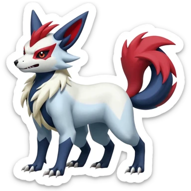 Zoroark-Zangoose-Absol-Zeraora-Fakémon-hybrid-creature (full body)  sticker