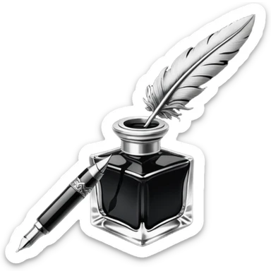 Pen and inkwell sticker